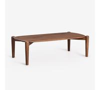 Table Basse Rectangulaire 120x60 Cm En Bois De Manguier Gina Poignée En Bois Foncé