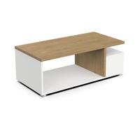 Table basse rectangulaire ACCESS - 3 Niches - Décor chêne Hamilton et blanc - L 91,8 x P 50 x H 36 cm - DEMEYERE