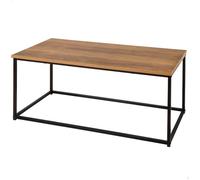 Table basse rectangulaire - AKTIVE - 90x48x40 cm - Effet chêne - Structure métallique noire - Capacité 20 kg