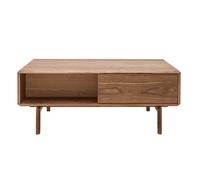 Table basse rectangulaire avec rangements 2 tiroirs bois foncé noyer L100 cm SUVA