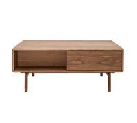 Table basse rectangulaire avec rangements 2 tiroirs bois foncé noyer L100 cm SUVA