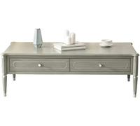 Table basse rectangulaire avec tiroirs, design de luxe moderne, poignée en coquillage, pieds en colonne romaine, idéale pour le salon et la chambre à coucher