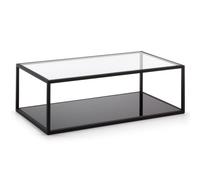 Table basse rectangulaire Blackhill 110 x 60 cm en verre noir transparent