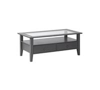 MELINA - Table Basse Rectangulaire Bois Massif Laqué Gris - Altobuy Gris