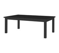 Table Basse Rectangulaire De Jardin Plateau À Lattes Dim. 100l X 60l X 37h Cm Pieds Antidérapants Alu Noir