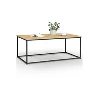 IDMarket Table basse rectangulaire Detroit 113 cm – design industriel bois et métal