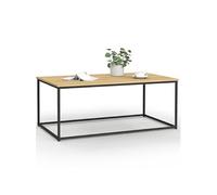 IDMarket Table basse rectangulaire Detroit 113 cm – design industriel bois et métal