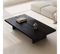 Table Basse Rectangulaire en Bois Massif pour Salon，Table Basse Minimaliste Wabi-Sabi pour Méditation et Thé,Centrale Robuste en Sapin Aspect