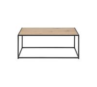 - Table basse rectangulaire en MDF et métal - Noir et Beige - Sireine