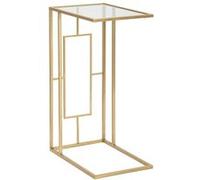 Table basse rectangulaire en métal doré et verre London Doré G