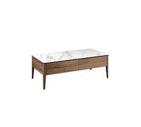 Table basse rectangulaire en porcelaine, marbre et noyer 2049C, 120 x 60 x 40 cm. -