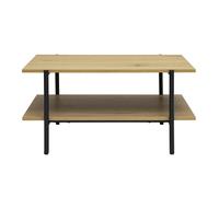 Table basse rectangulaire finition bois clair chêne et métal noir L80 cm PIPPA