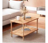 [en.casa] Table Basse Rectangulaire avec Surface de Rangement Meuble de Salon Design Panneau de Particules Bois de Hêtre 43 x 70 x 44 cm Effet Bois Naturel
