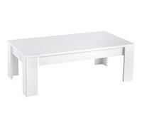 DENAE - Table Basse Rectangulaire L126cm Laquée Blanc Brillant