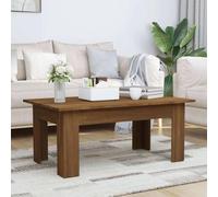 Table Basse Rectangulaire Moderne En Bois Contreplaqué Chêne Marron 100 X 60 X 42 Cm Marron