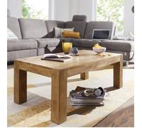 Table basse rectangulaire en bois acacia - WOHNLING - MUMBAI 110x60 - Style moderne - Finition aspect bois