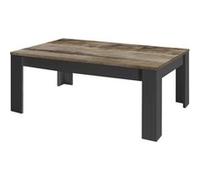 Table Basse Rectangulaire Noir Mat Plateau Aspect Bois Antik - OTELLO - ALTOBUY Noir G