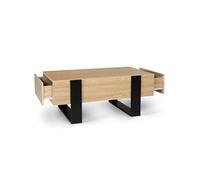 IDMarket - Table Basse rectangulaire Phoenix avec tiroirs 100 cm Bois et Noir