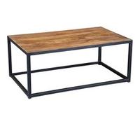 Table Basse Rectangulaire Plateau Bois et Pied Acier - BOSQUE - ALTOBUY Marron G