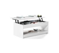 IDMarket – Table basse rectangulaire SOA, plateau relevable, bois blanc