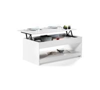 IDMarket - Table Basse rectangulaire Plateau relevable SOA Bois Blanc