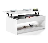 IDMarket - Table Basse rectangulaire Plateau relevable SOA Bois Blanc