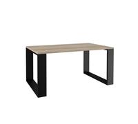 Table basse rectangulaire style industriel - HUCOCO - ALADA - 90x58x50 cm - Aspect bois