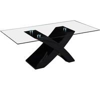 Table basse rectangulaire "Tina" - 117 x 62 x 45 cm - Noir / MDF laqué