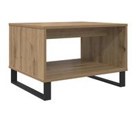 Table basse rectangulaire - vidaXL - Chêne artisanal - 60x50x40 cm - Bois d'ingénierie - Pieds en fer - Rangement caché