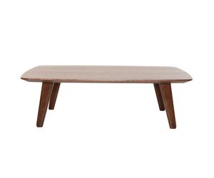 Table basse rectangulaire vintage bois foncé noyer L120cm FIFTIES