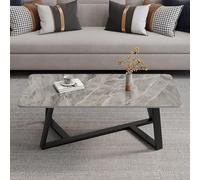 Table basse reculaire moderne avec plateau en ardoise - Table centrale d'accent du milieu du siècle pour le salon canapé gris table à thé (taille : 80 x 40 x 45 cm) - Fourrure à la maison