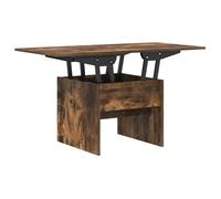 Table basse réglable en bois d'ingénierie - vidaXL - Chêne fumé - 55x54,5x45 cm - Extensible - Réglable en hauteur