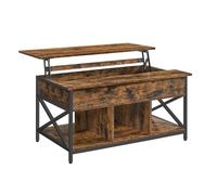 Table basse - VASAGLE - avec plateau relevable - Marron Rustique et Noir