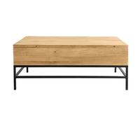 Table basse relevable industrielle bois manguier massif et métal noir L110 cm YPSTER - L110xP70xH45
