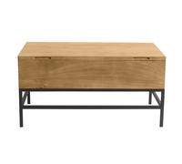 Table basse relevable industrielle bois manguier massif et métal noir L90 cm YPSTER