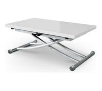 Table basse relevable Carrera Blanc laqué - MENZZO - Carré - Laqué - 60 cm - Salon - Contemporain - Design