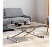 Table basse relevable en table à manger urbana plateau effet béton Multicolore