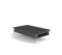 Table basse relevable gris ardoise BELLA 110x70cm piétement en verre