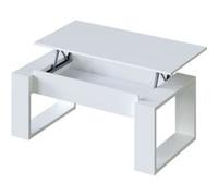 Table basse relevable - Mélaminé blanc - L 105 x P 55 x H 45 cm NOVA Blanc G