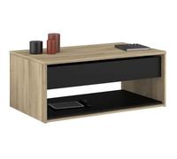 Parisot Table basse relevable OSTARA rectangulaire Chêne/Noir 110 x 65 x 45/67,2 cm