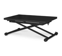 Table basse relevable - Philadelphia - Noir carbone - Pieds en métal - Plateau en MDF