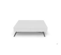 Menzzo Table Basse Relevable Extensible Blanche Laquée, Table Escamotable réglable en Hauteur et en Longueur, Bois, Blanc, Métal, Pliée : 120 x 80 x 40 cm Dépliée : 80 x 190 x 75 cm Taille Unique