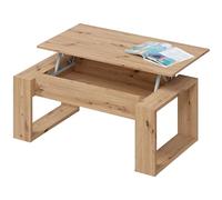 Table Basse relevable, Table de Salon, Table d'appoint modèle Nova, Finition Couleur chêne Nodi, Dimensions : 105 x 55 x 45 x 54 cm