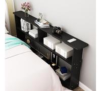Table basse rétro en bois avec 3 étagères pour petites pièces, table d'entrée noire (47,2 x 3,9/120 x 10 cm)