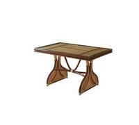 Table basse rétro en bois de rotin - Table de salle à manger rectangulaire pour restaurant, hôtel et cuisine - Mobilier d'auberge élégant pour la décoration de la maison et l'expérience de salle à