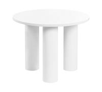 Table Basse Rétro Ronde en MDF Placage en Bois Blanc Senoia
