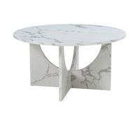 Table basse Rindal 80 x 42 cm effet marbre blanc