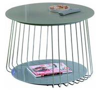 Table Basse Riva Verre Cappuccino/Gris, Dim : 70 x 70 x 50 cm -PEGANE- Non Applicable