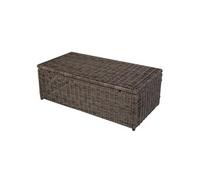 Table basse RomV, polyrotin, aluminium 37x111x58cm gris nature, plateau PE
