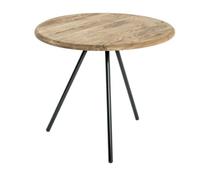 Table Basse Ronde 50 Cm Avec Plateau En Chêne Massif Et Pieds Métal Multicolore